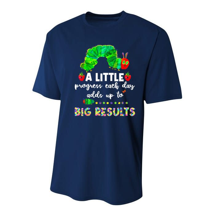 A Little Progress Each Day Hungry Caterpillar Back To School Youth Performance Sprint T-Shirt