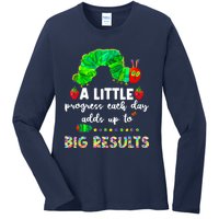 A Little Progress Each Day Hungry Caterpillar Back To School Ladies Long Sleeve Shirt