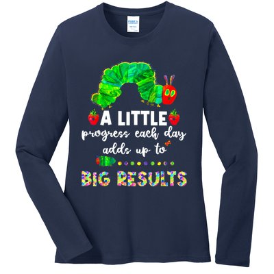 A Little Progress Each Day Hungry Caterpillar Back To School Ladies Long Sleeve Shirt