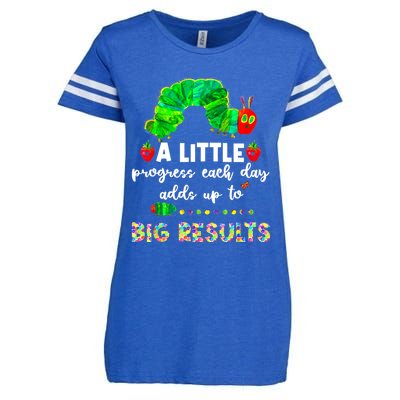 A Little Progress Each Day Hungry Caterpillar Back To School Enza Ladies Jersey Football T-Shirt