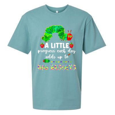 A Little Progress Each Day Hungry Caterpillar Back To School Sueded Cloud Jersey T-Shirt