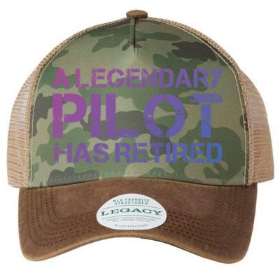 A Legendary Pilot Has Retired Retiret Retiring Pension Funny Gift Legacy Tie Dye Trucker Hat