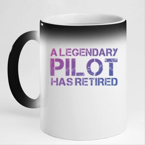 A Legendary Pilot Has Retired Retiret Retiring Pension Funny Gift 11oz Black Color Changing Mug