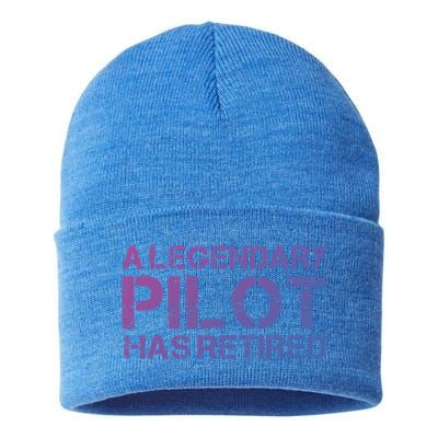 A Legendary Pilot Has Retired Retiret Retiring Pension Funny Gift Sustainable Knit Beanie