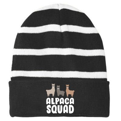 Alpaca Squad Striped Beanie with Solid Band