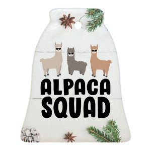 Alpaca Squad Ceramic Bell Ornament