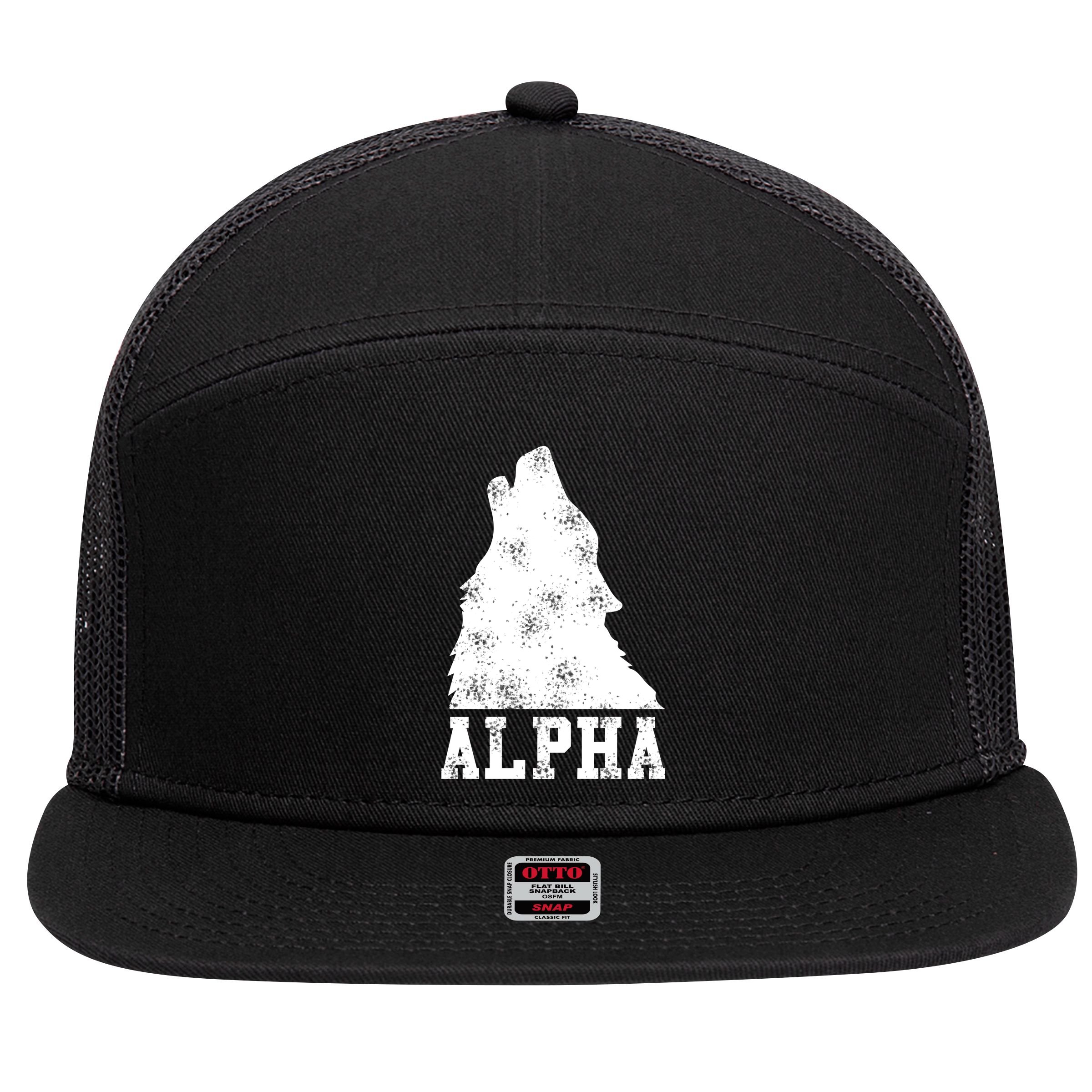 Alpha Wolf 7 Panel Mesh Trucker Snapback Hat
