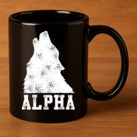 Alpha Wolf 11oz C Handle Ceramic Mug