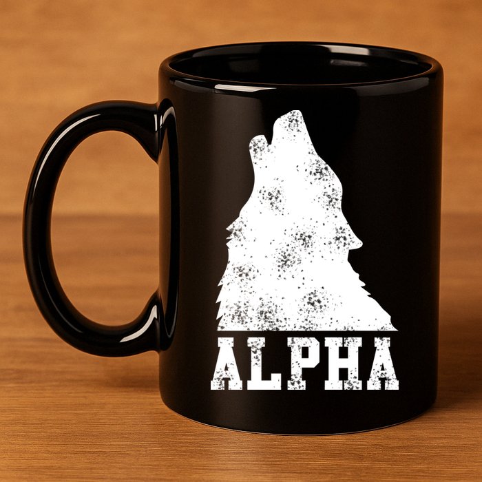 Alpha Wolf 11oz C Handle Ceramic Mug