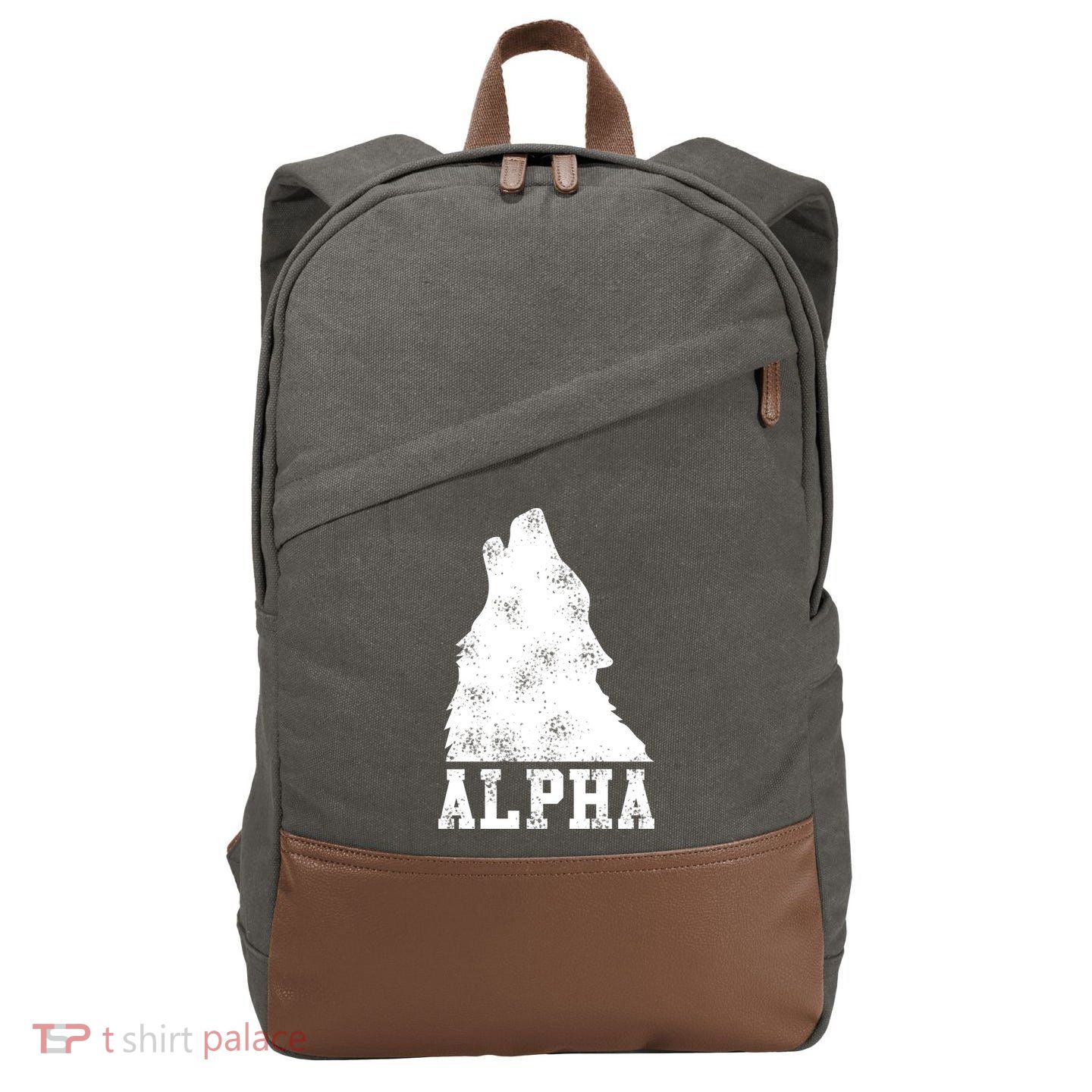 Alpha Wolf Cotton Canvas Backpack