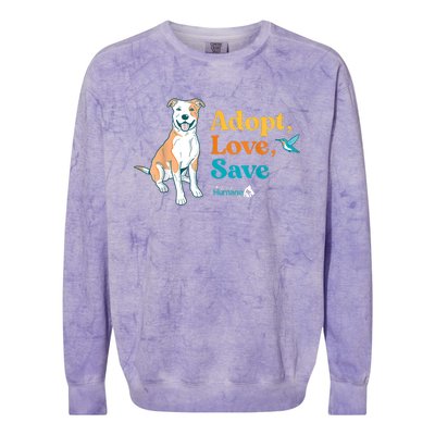 Adopt Love Repeat Rescue Dog Colorblast Crewneck Sweatshirt