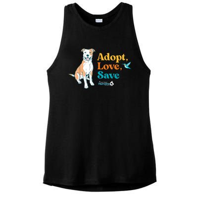 Adopt Love Repeat Rescue Dog Ladies PosiCharge Tri-Blend Wicking Tank