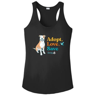 Adopt Love Repeat Rescue Dog Ladies PosiCharge Competitor Racerback Tank