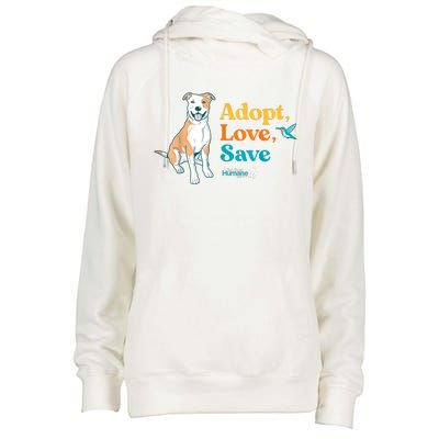 Adopt Love Repeat Rescue Dog Womens Funnel Neck Pullover Hood