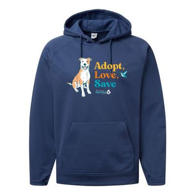 Adopt Love Repeat Rescue Dog Performance Fleece Hoodie