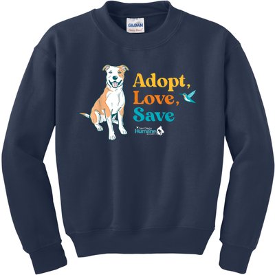 Adopt Love Repeat Rescue Dog Kids Sweatshirt