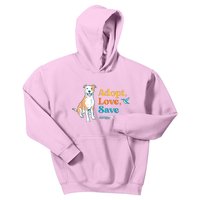 Adopt Love Repeat Rescue Dog Kids Hoodie