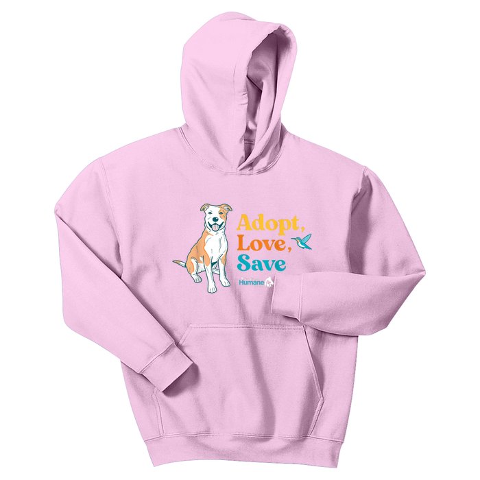 Adopt Love Repeat Rescue Dog Kids Hoodie