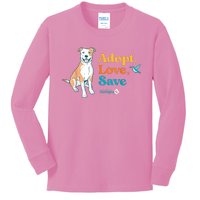 Adopt Love Repeat Rescue Dog Kids Long Sleeve Shirt