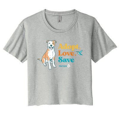 Adopt Love Repeat Rescue Dog Women's Crop Top Tee