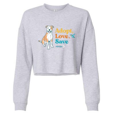 Adopt Love Repeat Rescue Dog Cropped Pullover Crew