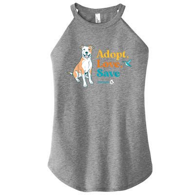 Adopt Love Repeat Rescue Dog Women’s Perfect Tri Rocker Tank