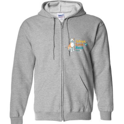 Adopt Love Repeat Rescue Dog Full Zip Hoodie