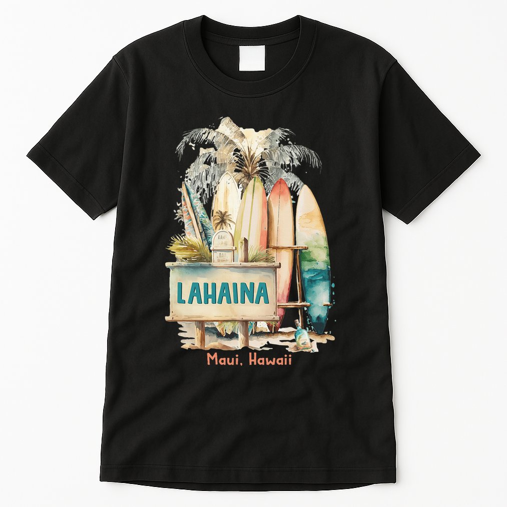 Aloha Lahaina Retro Floral Hibiscus Hawaii Palm Tree Tall T-Shirt