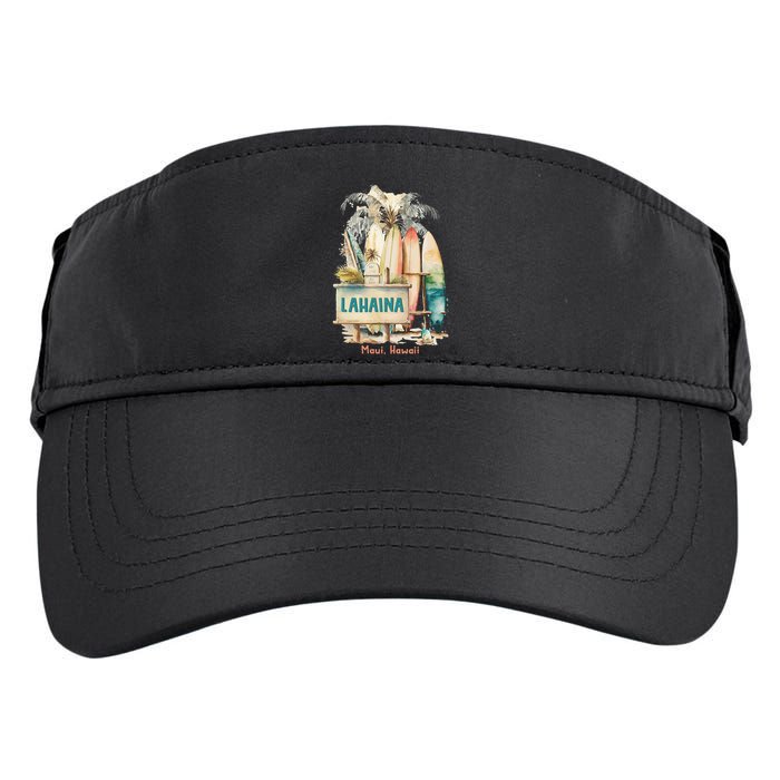 Aloha Lahaina Retro Floral Hibiscus Hawaii Palm Tree Adult Drive Performance Visor