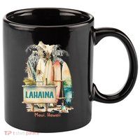 Aloha Lahaina Retro Floral Hibiscus Hawaii Palm Tree 11oz C Handle Ceramic Mug