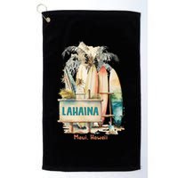 Aloha Lahaina Retro Floral Hibiscus Hawaii Palm Tree Golf Towel