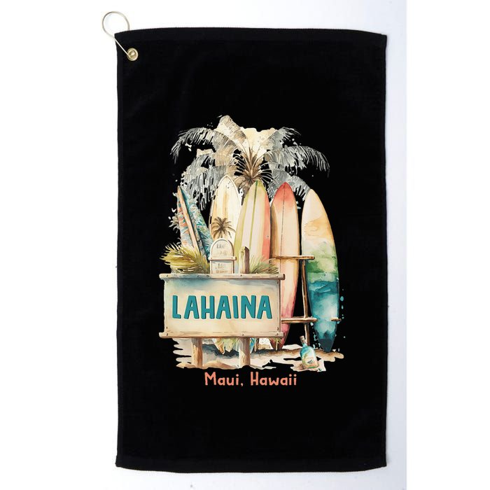 Aloha Lahaina Retro Floral Hibiscus Hawaii Palm Tree Golf Towel