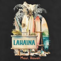 Aloha Lahaina Retro Floral Hibiscus Hawaii Palm Tree Golf Towel