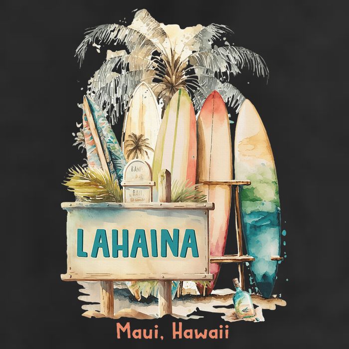 Aloha Lahaina Retro Floral Hibiscus Hawaii Palm Tree Golf Towel