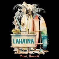 Aloha Lahaina Retro Floral Hibiscus Hawaii Palm Tree Cropped Pullover Crew