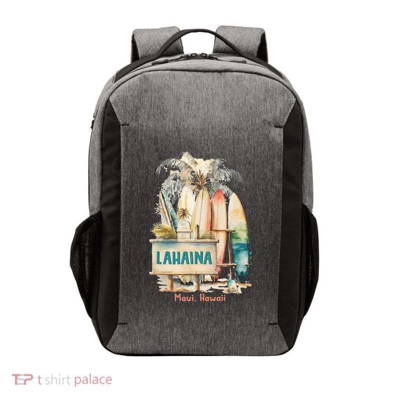 Aloha Lahaina Retro Floral Hibiscus Hawaii Palm Tree Vector Backpack