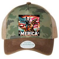 Abraham Lincoln Riding T Rex Merica Firing A Rifle Legacy Tie Dye Trucker Hat