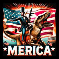Abraham Lincoln Riding T Rex Merica Firing A Rifle 16 in Basic Backpack