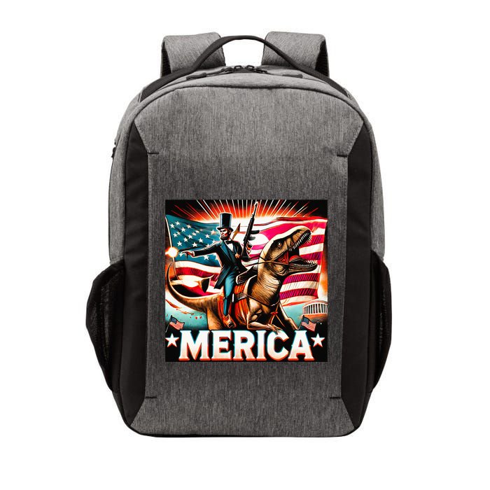Abraham Lincoln Riding T Rex Merica Firing A Rifle Vector Backpack