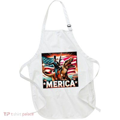 Abraham Lincoln Riding T Rex Merica Firing A Rifle Apron