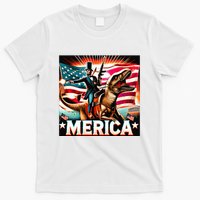 Abraham Lincoln Riding T Rex Merica Firing A Rifle T-Shirt
