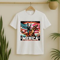 Abraham Lincoln Riding T Rex Merica Firing A Rifle T-Shirt