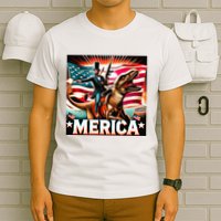 Abraham Lincoln Riding T Rex Merica Firing A Rifle T-Shirt