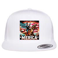 Abraham Lincoln Riding T Rex Merica Firing A Rifle Flatbill Hat