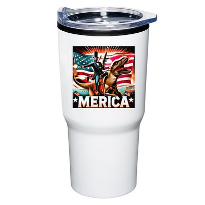 Abraham Lincoln Riding T Rex Merica Firing A Rifle Tumbler