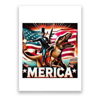 Abraham Lincoln Riding T Rex Merica Firing A Rifle Poster