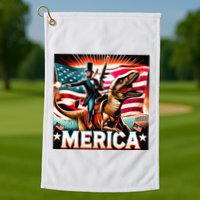 Abraham Lincoln Riding T Rex Merica Firing A Rifle Golf Towel