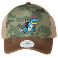 Abe Lincoln Riding A Dinosaur Trex 4th Of July Legacy Tie Dye Trucker Hat