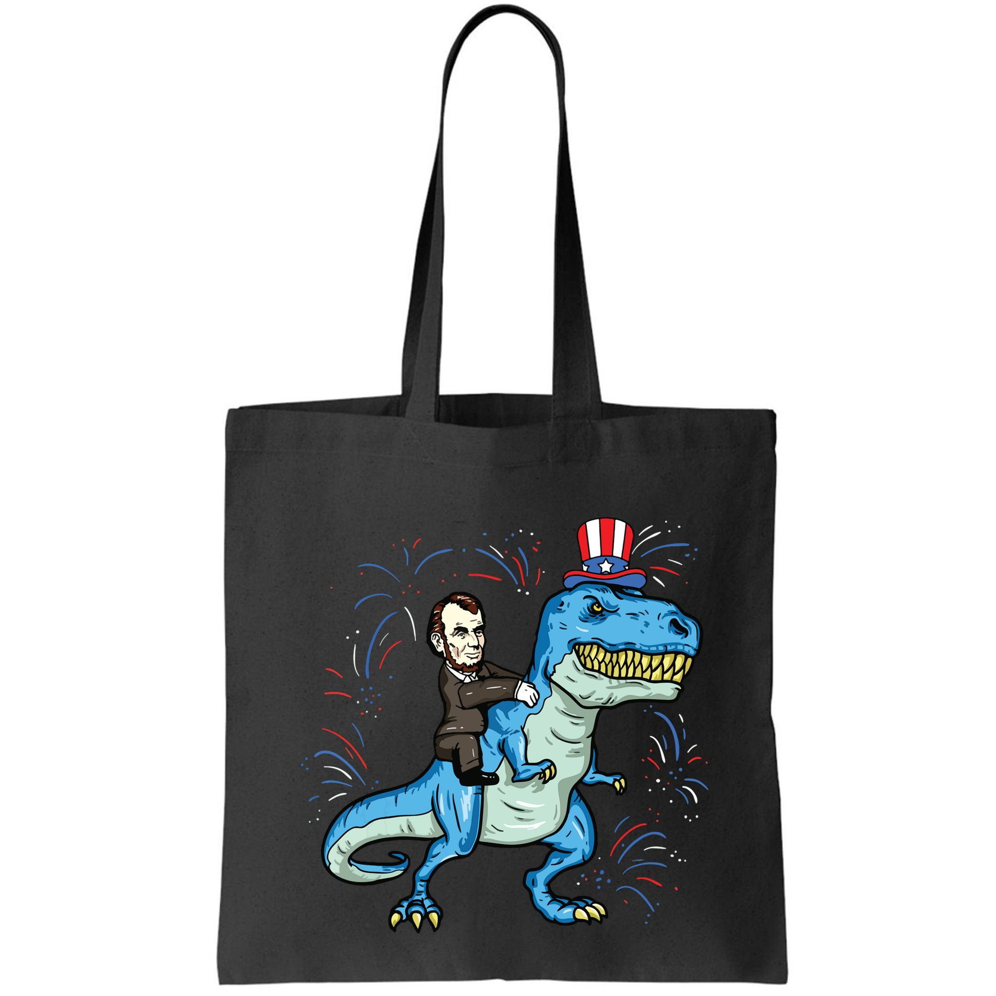 Abe Lincoln Riding A Dinosaur Trex 4th Of July Bag