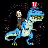 Abe Lincoln Riding A Dinosaur Trex 4th Of July Bag
